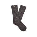 UGG Women's Rib Knit Slouchy Crew Sock in Grey Black