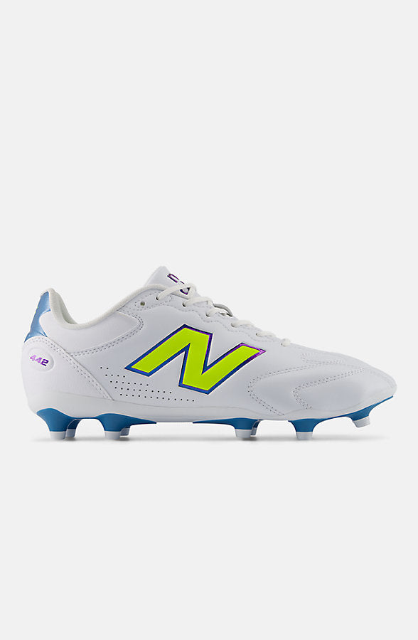 New Balance Men's 442 Team FG V3 Shoes - White/Alkaline Green
