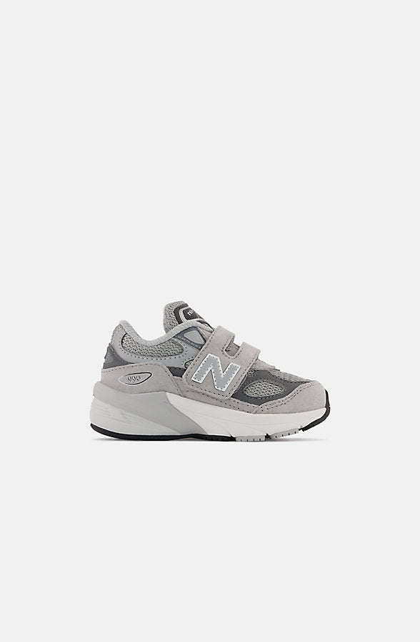 New Balance Kids' FuelCell 990v6 Hook & Loop Shoes - Grey/Silver